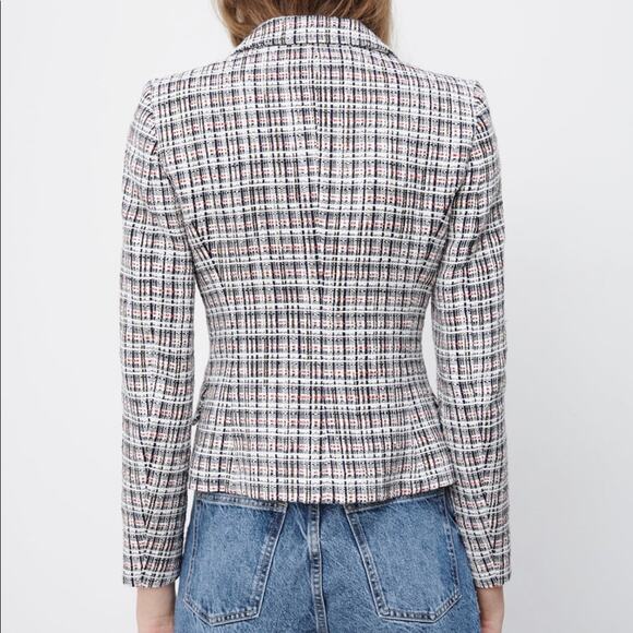 Zara double breasted textured weave jacket blazer - Picture 12 of 15